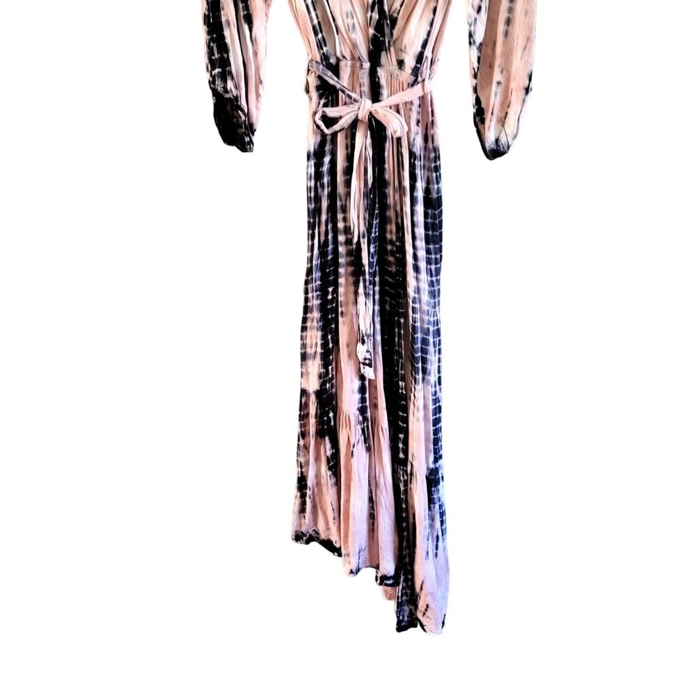 Young, Fabulous and Broke Tie Dye Midi Peasant Dress - Picture 5 of 5